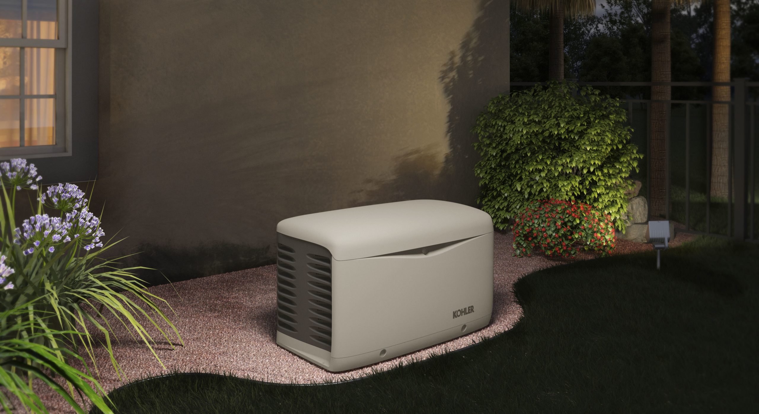 Kohler generator installed outside a home